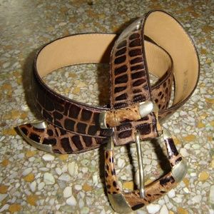 VTG Pierre Cardin Italian Croco-Calf Leather Belt